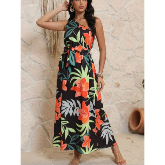Damen Maxikleid mit floralem Design und schmalem Schnitt R&B