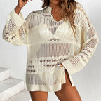 Damen moderner Strickpullover mit transparentem Design R&B