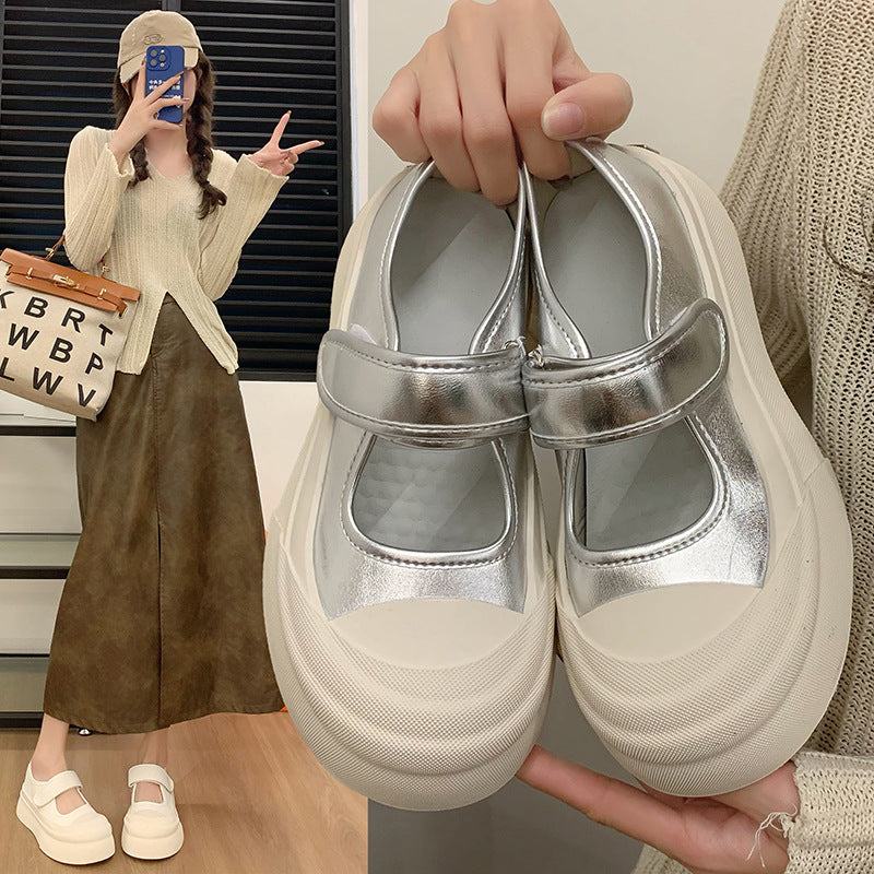 Damen modische Slip-On Sneaker mit breitem Klettverschluss R&B