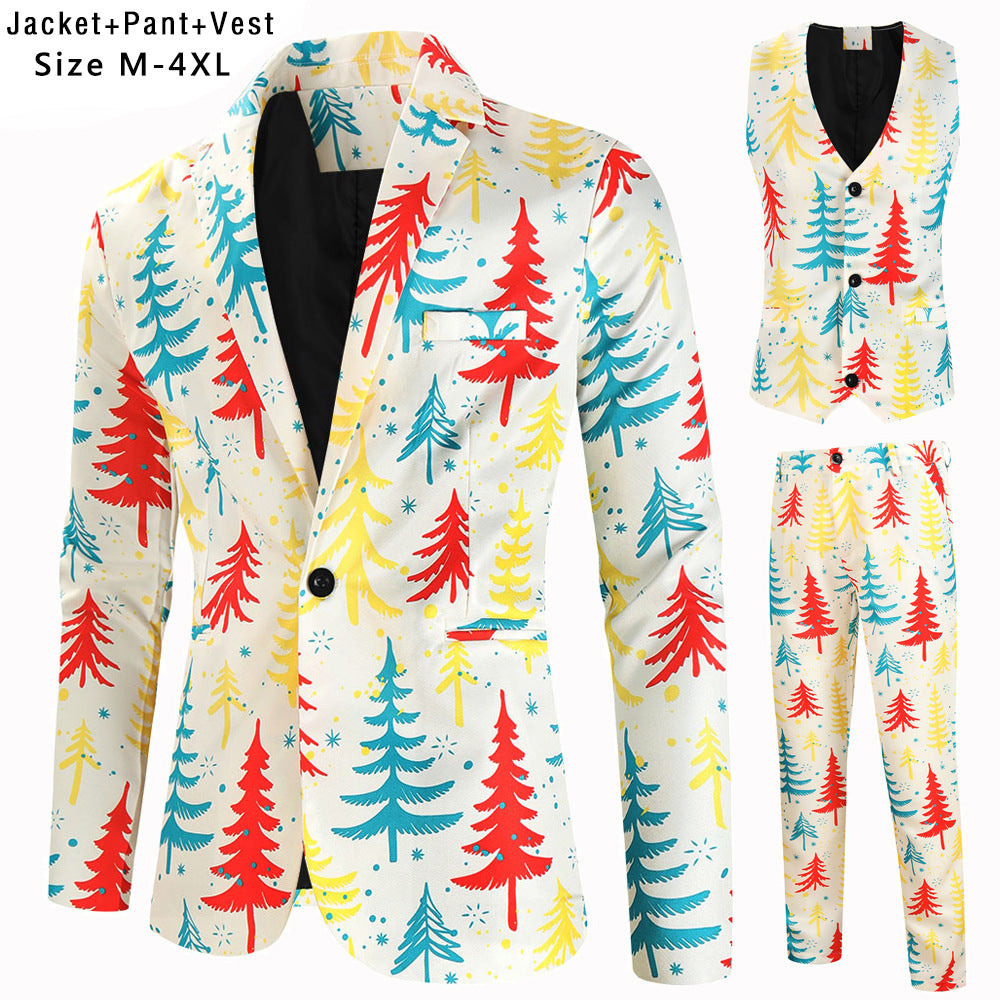 Damen festliches Anzug-Set mit luxuriösem Weihnachtsmuster