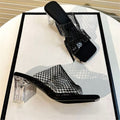 Damen transparente Mules mit schickem Netzdesign R&B