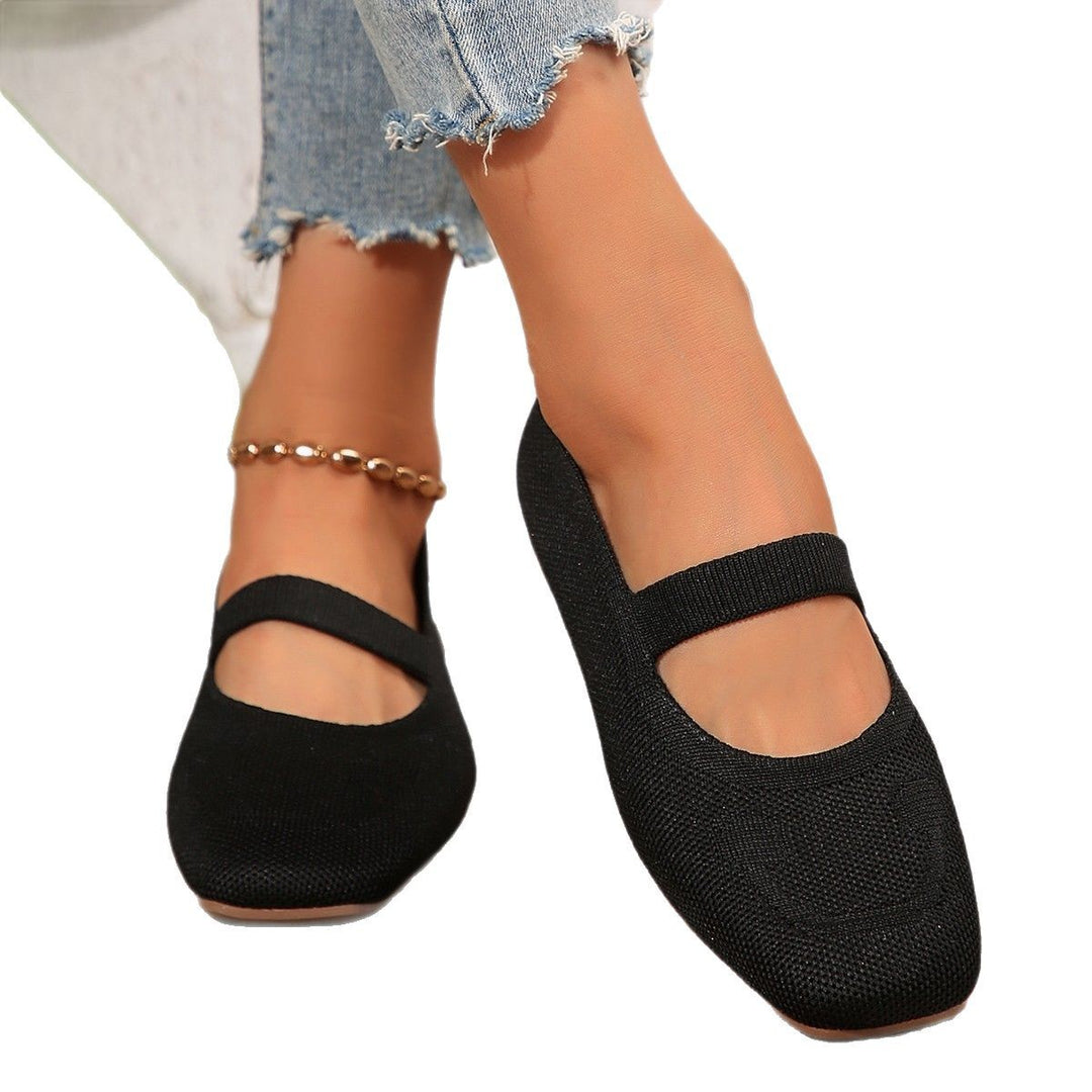 Damen Ballerinas mit elastischem Riemen und komfortablem Fußbett R&B