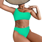 Damen Asymmetrischer Bikini mit Rippstruktur R&B
