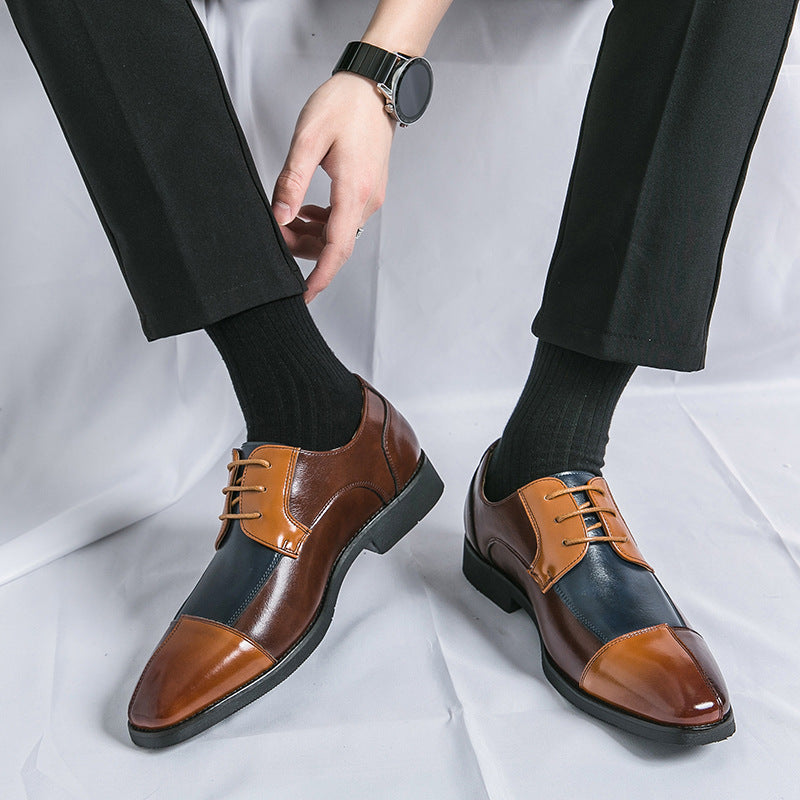 Herren Elegante Halbschuhe mit eleganter zweifarbiger Lederoptik