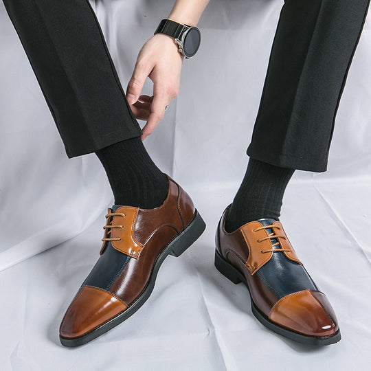 Herren Elegante Halbschuhe mit eleganter zweifarbiger Lederoptik R&B