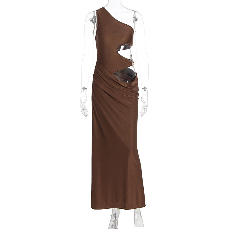 Damen Körperbetontes Maxikleid mit asymmetrischem Schnitt und exklusiven Cut-Out-Details R&B
