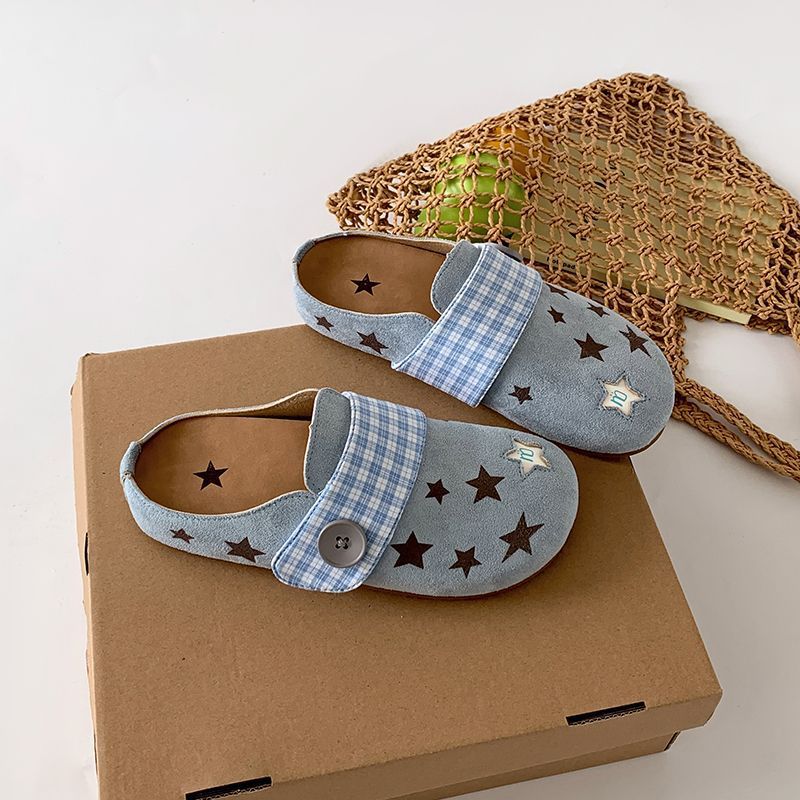 Damen Bequeme Slipper mit Sternenmotiv und verstellbarem Riemen R&B
