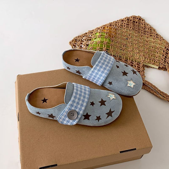 Damen Bequeme Slipper mit Sternenmotiv und verstellbarem Riemen R&B