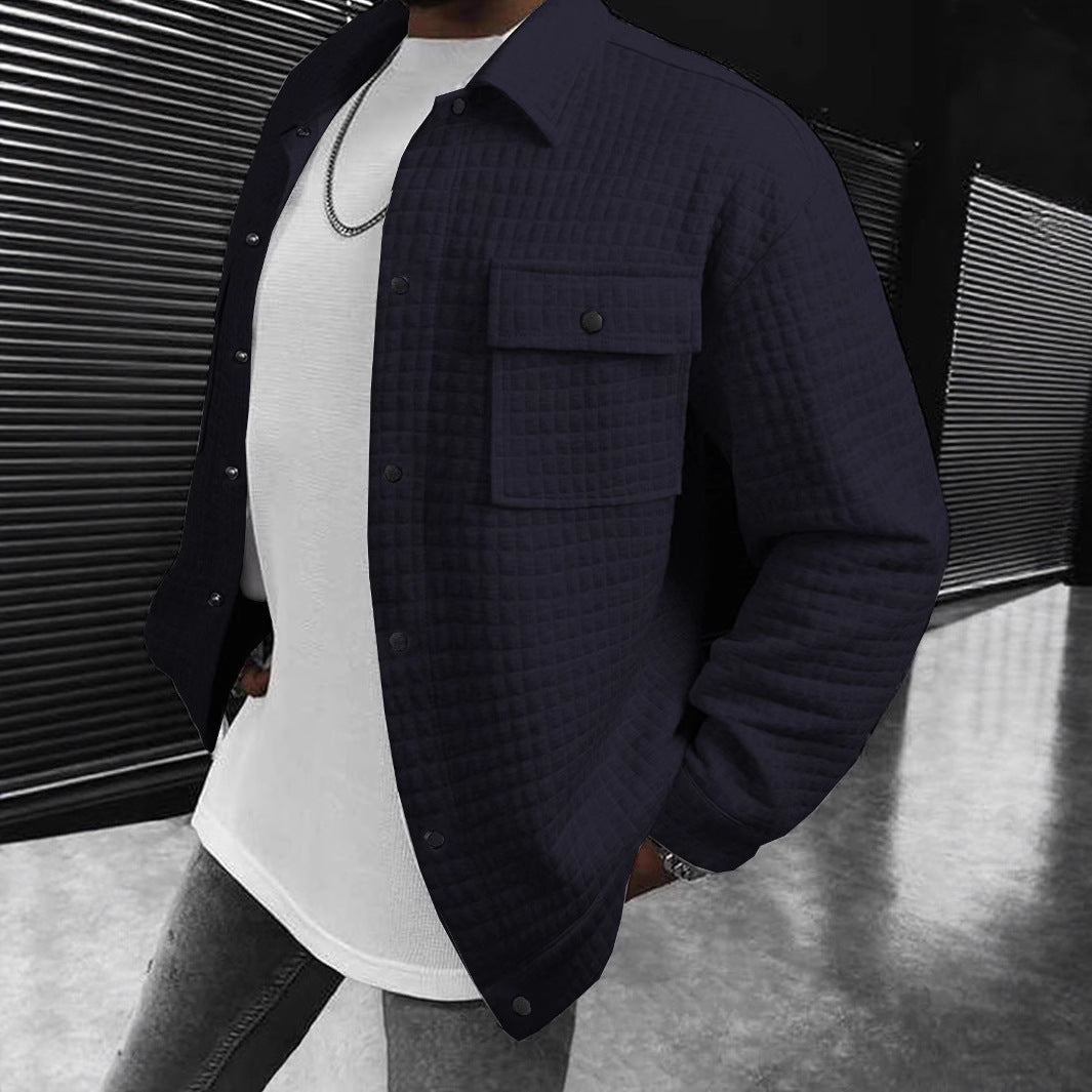 Herren Lässige Überziehjacke mit strukturiertem Design und praktischen Taschen R&B