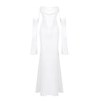 Damen Elegantes Meerjungfrau-Kleid mit schulterfreiem Design und langen Ärmeln R&B