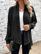 Damen angesagte Strickjacke mit strukturiertem Design und offenem Schnitt R&B