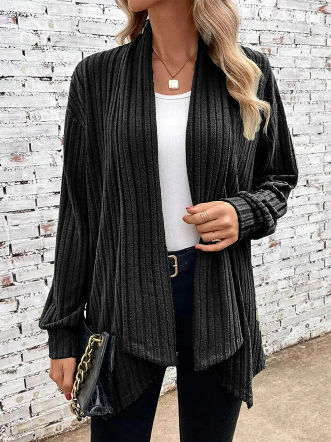 Damen angesagte Strickjacke mit strukturiertem Design und offenem Schnitt R&B