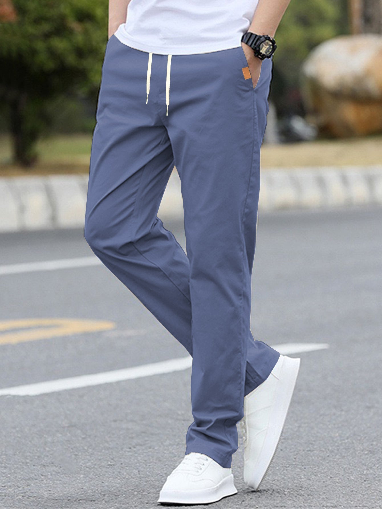 Herren Freizeit-Hose mit atmungsaktivem Material und elastischem Bund R&B