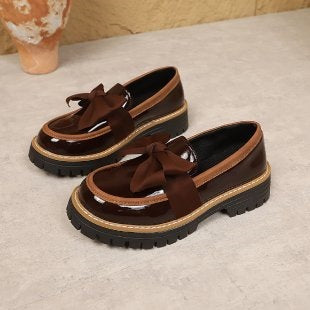 Damen Modische Loafers mit dekorativem Schleifendetail R&B