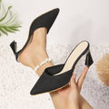 Damen Slingback-Pumps mit elegantem Spitzen-Design und transparentem Absatz R&B