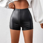 Damen Kunstleder High-Waist Shorts mit Cut-Out-Details R&B