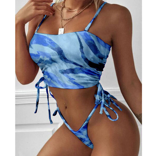 Damen Crop-Top Bikini mit verstellbaren Trägern R&B