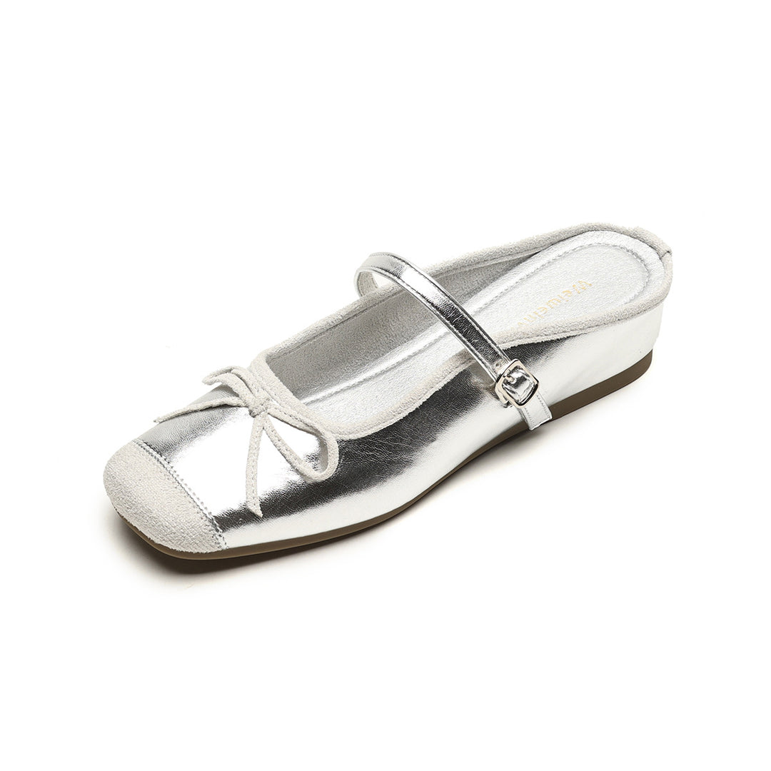 Damen Slingback Ballerinas mit dekorativem Schleifendetail R&B