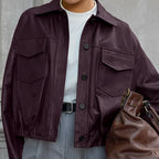 Damen Kunstlederjacke mit praktischen Taschen und modernem Schnitt R&B