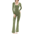 Damen figurbetonter Jumpsuit mit langen Ärmeln und Skulptur-Details R&B