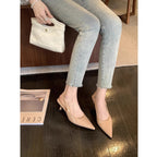 Damen Slingback Pumps mit spitzem Zehenbereich und elegantem Hochglanz