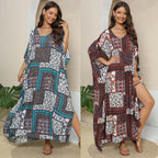 Damen lässiges Maxikleid im Patchwork-Design R&B
