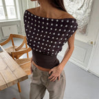 Damen asymmetrisches Top mit Rüschendesign R&B