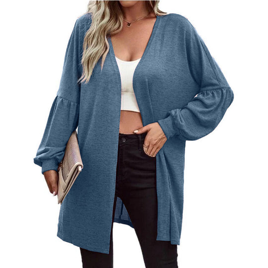 Damen Oversize Cardigan mit eleganten Puffärmeln R&B