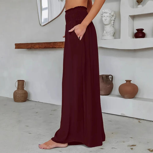 Damen Luftige Palazzo-Hose mit elastischem Bund R&B