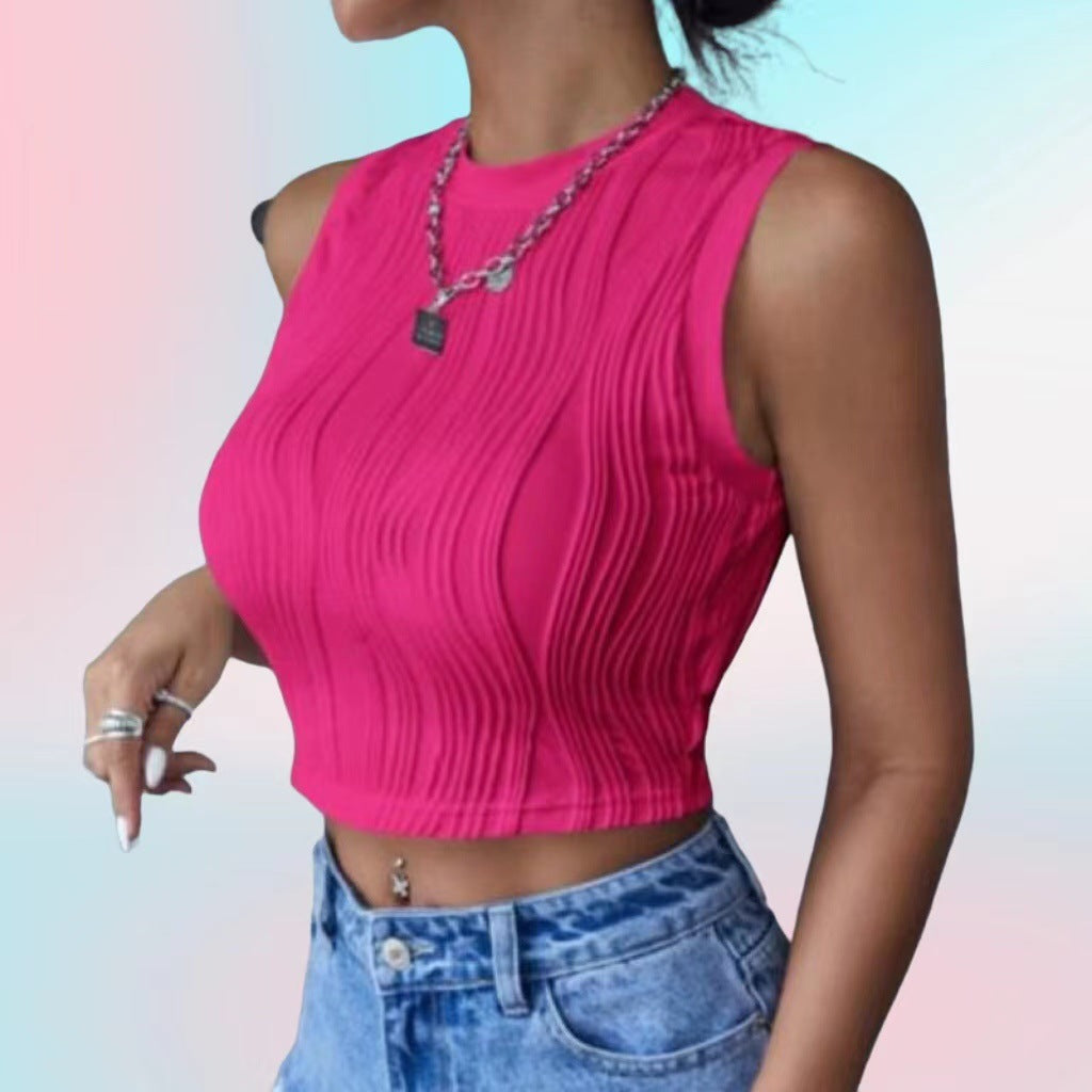Damen Figurbetontes Crop-Top mit strukturiertem Design R&B