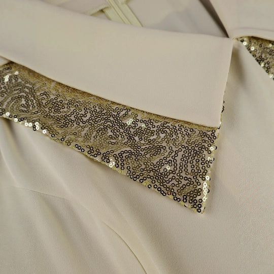 Damen Elegantes Kleid mit glamourösem Paillettenkragen R&B