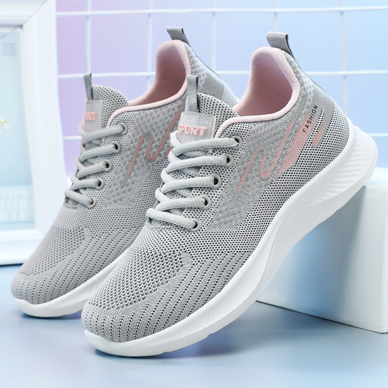 Damen Leichte Fitness-Sneaker mit atmungsaktivem Mesh-Obermaterial und rutschfester Sohle R&B