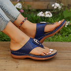 Damen Komfortable Zehentrenner-Sandalen mit modischem Glitzer-Details und ergonomischem Fußbett R&B