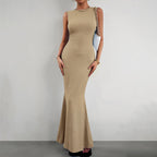 Damen Elegantes figurbetontes Abendkleid mit Fließendem Saum R&B
