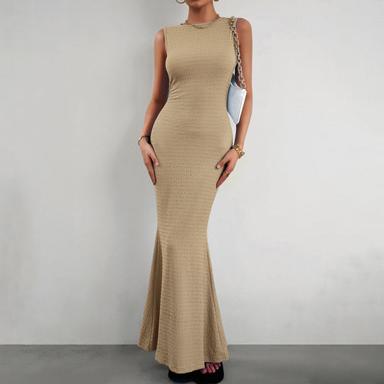 Damen Elegantes figurbetontes Abendkleid mit Fließendem Saum R&B