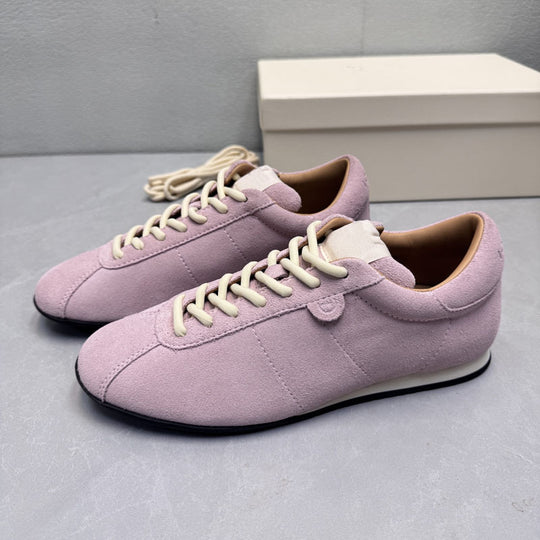 Damen modische Suede Sneakers mit farbigen Schnürsenkeln R&B