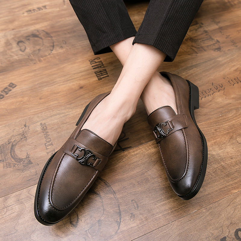 Herren Elegante Premium-Leder Mokassins mit dekorativem Riemen R&B
