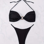 Damen Push-Up Bikini-Set mit modischem Ringdetail R&B