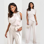 Damen eleganter Jumpsuit mit asymmetrischem Schnitt und hochmodernem Design R&B