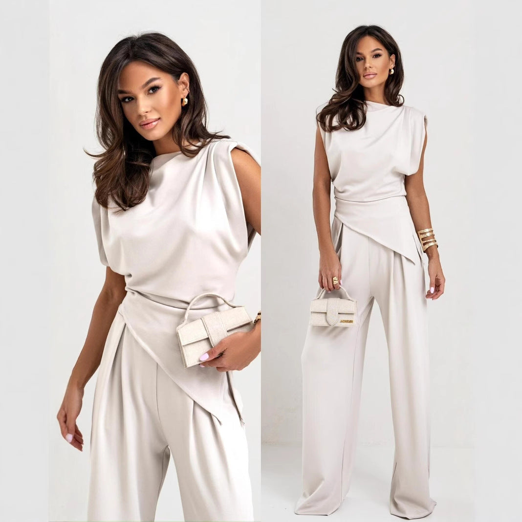 Damen eleganter Jumpsuit mit asymmetrischem Schnitt und hochmodernem Design R&B