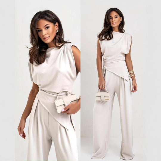 Damen eleganter Jumpsuit mit asymmetrischem Schnitt und hochmodernem Design R&B