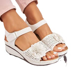Damen elegante und komfortable Sandalen mit floralem Cut-Out-Design R&B
