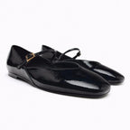 Damen Elegante Slip-On Ballerinas mit verstellbarem Riemen und hochwertiger Oberflächenstruktur R&B