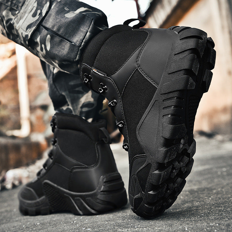 Herren taktische Stiefel mit verstärktem Knöchelschutz und rutschfester Sohle R&B