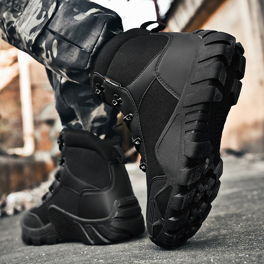 Herren taktische Stiefel mit verstärktem Knöchelschutz und rutschfester Sohle R&B