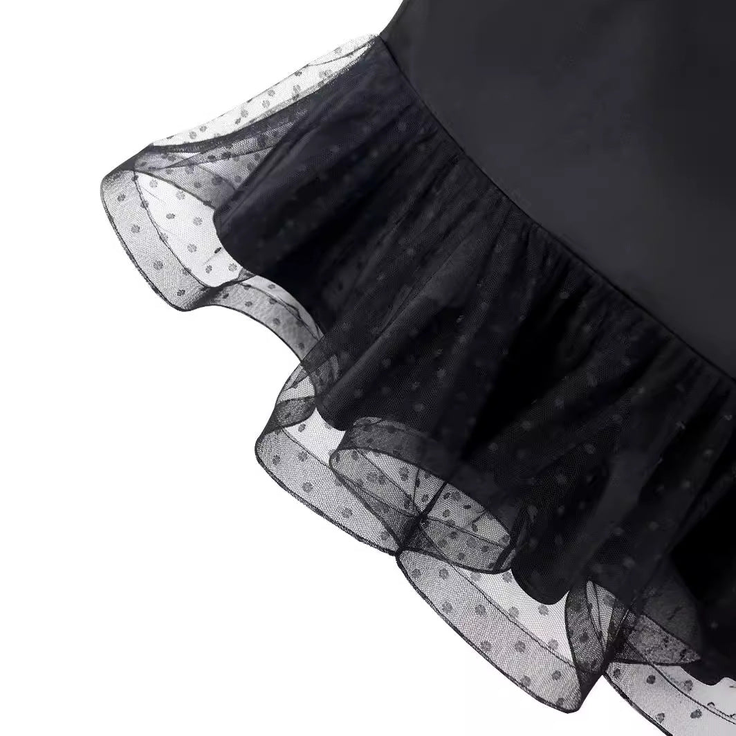 Damen eleganter Bleistiftrock mit voluminösem Tüllsaum R&B