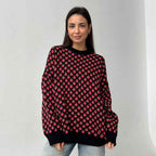 Damen Oversized Pullover mit floraler Strickstruktur R&B