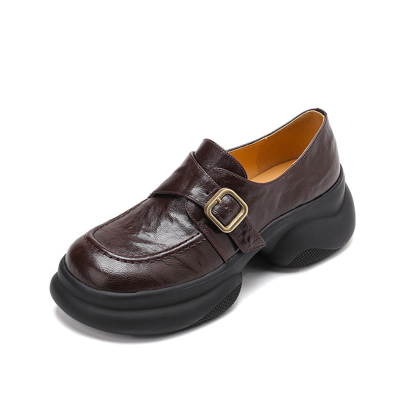 Damen Mokassins mit elegante Schnalle und komfortabler Plattformsohle