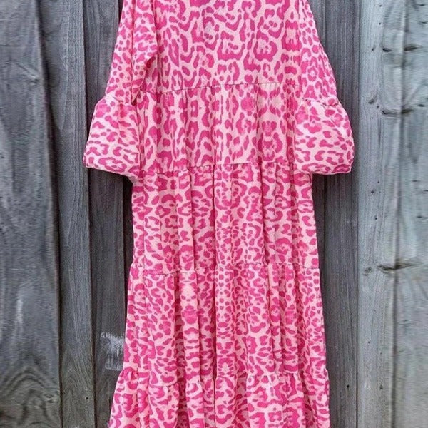 Damen Maxikleid im eleganten Leoprint R&B