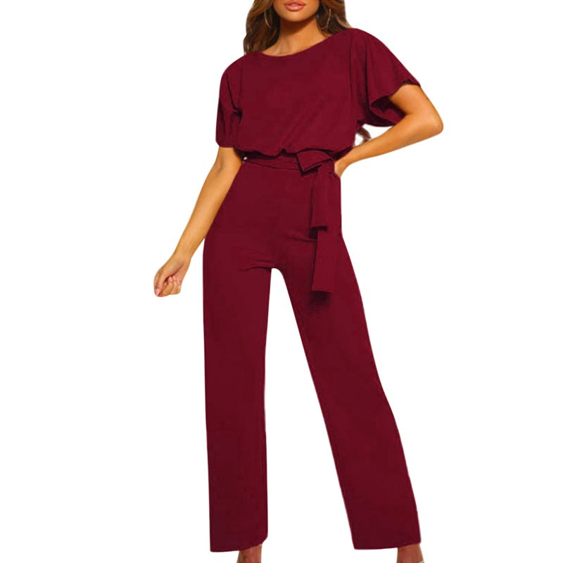 Damen elegantes Set bestehend aus fließender Bluse und weit geschnittenen Hosen R&B